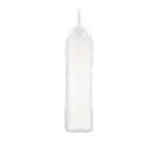 image of Carlisle 01379 Squeeze Bottle, 34 oz Clear Polyethylene, White Cut Cap, HACCP Compliant, Single Tip