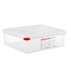 image of Carlisle 03469 Food Storage Container, 9.75 Qt Clear Polypropylene, 4" Deep GN 2/3, Airtight Lid