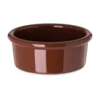 image of Carlisle 036228 Plastic Ramekin, 2.5 oz (3" Dia) SAN Material, Brown, Dishwasher Safe, NSF, BPA Free