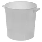 image of Carlisle 060002 Food Storage Container, 6 Qt, Round, Polyethylene, White, NSF, BPA Free