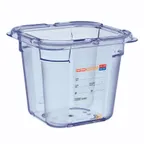 image of Carlisle 07798 - 2.2 Qt GN 1/6 Plastic Food Pan, 6-15/16" x 6-3/8" x 6" Blue ABS, NSF