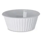 image of Carlisle 084402 Plastic Ramekin, 2‑Oz, 2‑9/11" Dia, White SAN, Stackable, NSF, BPA‑Free
