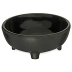 image of Carlisle 087303 Molcajete Salsa Dish, 3‑3/4" Dia x 1‑1/2" Deep, 3 oz, Black Melamine, NSF, BPA‑Free
