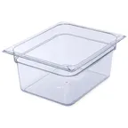 image of Carlisle 10222B07 Food Pan, 1/2‑Size 8.7 qt, 12‑3/4" x 10‑19/50" x 6" Clear Polycarbonate, NSF
