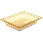 image of Carlisle 10420B13 High Heat Hot Food Pan, 1/2 Size, 3.7 Qt, 2-1/2" Deep, Amber PES, NSF, BPA Free