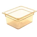image of Carlisle 10422B13 High Heat Food Pan, 1/2 Size, 8.7 Qt, 6" Deep, Polyether Sulfone Amber, NSF
