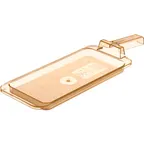 image of Carlisle 10458H13 High Heat Food Pan, 1/3 Size, 7/8" Deep, Handled, Polyether Sulfone, Amber