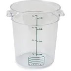 image of Carlisle 1076407 StorPlus Food Storage Container, 4 Qt Round, Polycarbonate, Dishwasher Safe, NSF