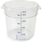 image of Carlisle 1076807 Storplus™ Container, 18 Qt Round Clear Polycarbonate, Dishwasher Safe, Stackable