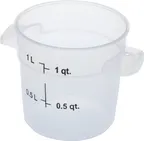 image of Carlisle 1096130 Food Storage Container, 1 Qt, Round, Polypropylene, Clear, NSF, Made in USA