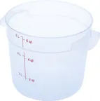 image of Carlisle 1096530 Food Storage Container, 6 qt, Round, Polycarbonate, Clear, NSF Certified, USA Made