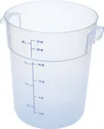 image of Carlisle 1096930 Food Storage Container, 22 qt, Round, Clear Polycarbonate, NSF