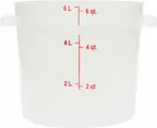 image of Carlisle 1097502 StorPlus Food Storage Container, 6 qt, Round, Polycarbonate, White