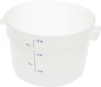 image of Carlisle 1097702 StorPlus™ Food Storage Container, 12 Qt Round, Polycarbonate, White, NSF Made in USA