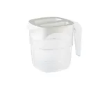 image of Carlisle 11401 Araven Plastic Pitcher, 34 Oz Clear Polypropylene, Stackable with Handle and Lid