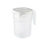 image of Carlisle 11402 Plastic Pitcher – 47 oz Clear Translucent Polypropylene Stackable with Handle and Lid