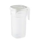 image of Carlisle 11403 Araven Plastic Pitcher, 61 Oz Clear Polypropylene, Stackable with Handle and Lid