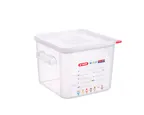 image of Carlisle 11853 Storage Container, 6.3qt, 8-7/8"W x 8-7/8"D x 7-1/2"H, Square Clear PP, Airtight Lid