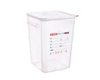 image of Carlisle 11857 Araven Container, 23 Qt, 11-1/4"W x 11-1/4"D x 15-3/4"H, Sq. Polypropylene Lid