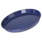 image of Carlisle 130060 Bar Tray - 13" Round Melamine Tray, Cobalt Blue, 1.5" Rim, Dishwasher Safe, BPA Free