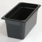 image of Carlisle 3066203 StorPlus 1/3 Size 5.7 Qt Black Polycarbonate Pan 12-3/4" x 7" x 6" Non‑Slip
