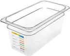 image of Carlisle 30662IMLUC07 Food Pan, 1/3 Size, 6" Deep, Clear Polycarbonate, Label, NSF
