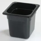 image of Carlisle 3068503 Food Pan, 1/6 Size 2.5 Qt, Polycarbonate Black, 6‑3/4" x 6‑22/25" x 6" Deep