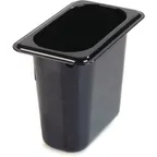 image of Carlisle 3068803 1/9 1.4qt Pan, 6-3/4" x 4-1/4" x 6" Polycarbonate Black -40°‑212°F, Dishwasher Safe