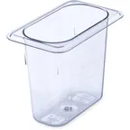 image of Carlisle 3068807 1/9 Size 1.4 Qt Clear Polycarbonate Pan 6-3/4" x 4-1/4" x 6" -40° To 212°F