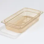 image of Carlisle 3086013 StorPlus Heat Food Pan, 1/3 Size, 2.4 Qt, 2-1/2" Deep, Amber, Polyether Sulfone