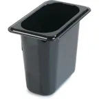 image of Carlisle 3088803 StorPlus High Heat Hot Food Pan, 1/9 Size, 6" Deep, Black Polyether Sulfone, NSF