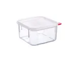 image of Carlisle 31851 Araven 2.1 Qt Clear Polycarbonate Container with Lid, 7-1/8"W x 7-1/8"D x 3-3/8"H