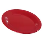 image of Carlisle 3308205 - 12" x 9" Oval Red Melamine Serving Platter, Dishwasher Safe, Heat Resistant, BPA Free