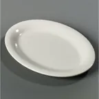 image of Carlisle 3308642 - White Oval Melamine Platter 9-1/2" x 7-1/4", Heat Resistant, NSF