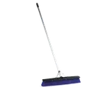 image of Carlisle 3621962414 Sweep Broom, 24" Blue Block with Squeegee, 3" Trim, 60" Handle - 1/Each
