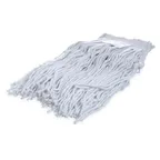 image of Carlisle 369070B00 Wet Mop Head - 20-oz #20, White Rayon with 1-1/4" Band, Mildew-Resistant Cut-End