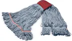 image of Carlisle 369125G14 Wet Mop Head - Large Blue Yarn, Looped End, 5" Red Band, Grease Release Mop