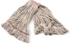 image of Carlisle 369325M00 Wet Mop Head - Anti‑Microbial 1" Red Band, 4‑Ply Cotton/Synthetic Looped End