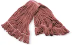 image of Carlisle 369325M05 Anti-Microbial Wet Mop Head, Large 1" Red Band, Looped End, 4‑Ply Cotton Blend