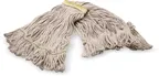 image of Carlisle 369411B00 Wet Mop Head - Small 1" Wide Yellow Band, 4‑Ply Cotton/Synthetic, Looped End