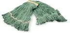 image of Carlisle 369411B09 Wet Mop Head - Small 1" Wide Green 4‑Ply Cotton/Synthetic Looped End Cleaning