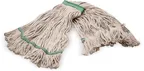 image of Carlisle 369417B00 Wet Mop Head - Medium 1" Green Band, 4‑Ply Cotton/Synthetic, Looped End