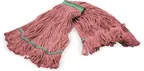 image of Carlisle 369417B05 Wet Mop Head – Medium 1" Red 4‑Ply Cotton/Synthetic Loop End, Commercial Wet Mop