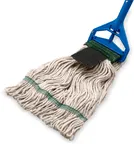 image of Carlisle 369418S00 Wet Mop Head - Medium 5" Band, Loop End, 4‑Ply Cotton/Synthetic Blend