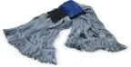 image of Carlisle 369418S14 Wet Mop Head - Medium 5" Blue End, 4‑Ply Cotton/Synthetic Blend, 5" Band