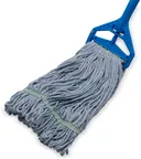 image of Carlisle 369419B14 Wet Mop Head - Medium 1" Blue Loop End, 4‑Ply Cotton, Non‑Pre‑Shrunk, All‑Purpose