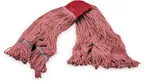 image of Carlisle 369424B05 Wet Mop Head - 5" Red Band, Loop End, 4‑Ply Cotton/Synthetic Blend Cleaning
