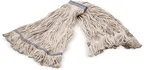 image of Carlisle 36942900 Wet Mop Head - X-Large 1" Blue Band, Natural 4-Ply Cotton/Synthetic Loop End