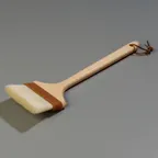 image of Carlisle 4037100 Basting Brush, 4" Boar Hair Bristles, 12" Wooden Handle, Heat‑Resistant, Made in USA