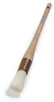 image of Carlisle 4038000 Basting Brush, 1" Round Boars Hair, 8" Wooden Handle, Heat Resistant, Made in USA
